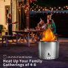 19" Smokeless Fire Pit,Portable Wood Burning Fireplace with Removable Ash Pan, Large Outdoor Firepit - Stainless Steel